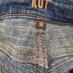 Kut from the Kloth High Rise Ankle Straight Leg Jeans, size 14, raw hem, .